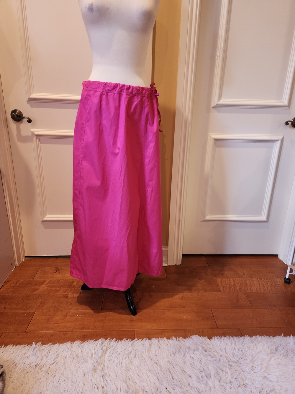 Adjustable Waist Fuchsia Maxi Skirt for Women